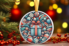 Round Christmass Ornament PNG Product Image 1