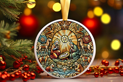 Round Christmass Ornament PNG Product Image 1