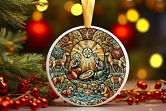 Round Christmas Ornament Sublimation|Clipart Product Image 2