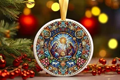 Round Christmas Ornament Sublimation|Clipart Product Image 2
