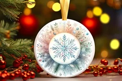 Round Christmas Ornament Sublimation|Clipart Product Image 1