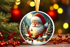 Round Christmas Ornament Sublimation|Clipart Product Image 1