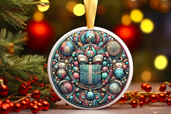 Round Christmass Ornament PNG Product Image 1