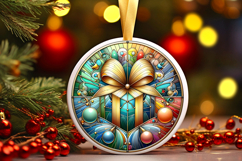 Round Christmass Ornament PNG Product Image 1