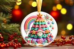 Round Christmas Ornament Sublimation|Clipart Product Image 2