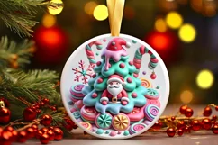 Round Christmas Ornament Sublimation|Clipart Product Image 2