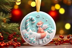 Round Christmass Ornament PNG Product Image 1