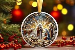 Round Christmas Ornament Sublimation|Clipart Product Image 2