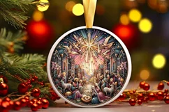 Round Christmas Ornament Sublimation|Clipart Product Image 1