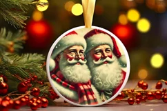 Round Christmas Ornament Sublimation|Clipart Product Image 2