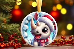 Round Christmas Ornament Sublimation|Clipart Product Image 2
