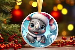 Round Christmas Ornament Sublimation|Clipart Product Image 2
