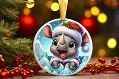 Round Christmas Ornament Sublimation|Clipart Product Image 2