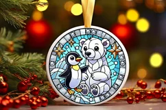 Round Christmas Ornament Sublimation|Clipart Product Image 1
