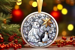 Round Christmas Ornament Sublimation|Clipart Product Image 1