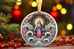 Round Christmass Ornament PNG Product Image 1