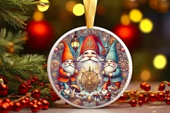 Round Christmas Ornament Sublimation|Clipart Product Image 1