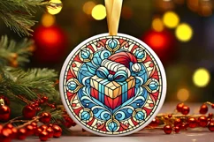 Round Christmas Ornament Sublimation|Clipart Product Image 2