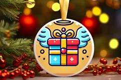 Round Christmas Ornament Sublimation|Clipart Product Image 2
