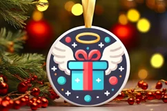 Round Christmas Ornament Sublimation|Clipart Product Image 2