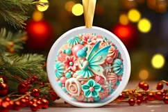 Round Christmas Ornament Sublimation|Clipart Product Image 2