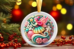 Round Christmas Ornament Sublimation|Clipart Product Image 2