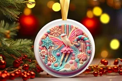 Round Christmas Ornament Sublimation|Clipart Product Image 2