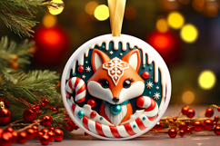 Round Christmass Ornament PNG Product Image 1