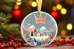 Round Christmas Ornament Sublimation|Clipart Product Image 2
