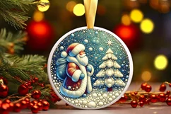 Round Christmas Ornament Sublimation|Clipart Product Image 1