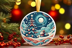 Round Christmas Ornament Sublimation|Clipart Product Image 1