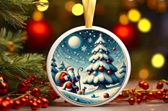 Round Christmas Ornament Sublimation|Clipart Product Image 1