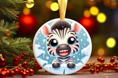 Round Christmas Ornament Sublimation|Clipart Product Image 1