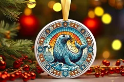 Round Christmas Ornament Sublimation|Clipart Product Image 2