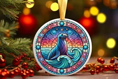 Round Christmas Ornament Sublimation|Clipart Product Image 2