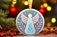 Round Christmas Ornament Sublimation|Clipart Product Image 2