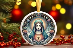 Round Christmas Ornament Sublimation|Clipart Product Image 2