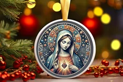 Round Christmas Ornament Sublimation|Clipart Product Image 2