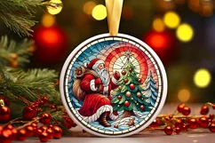 Round Christmas Ornament Sublimation|Clipart Product Image 2