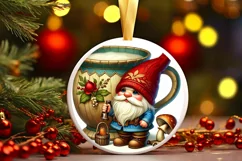Round Christmas Ornament Sublimation|Clipart Product Image 2