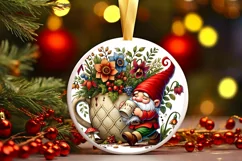 Round Christmas Ornament Sublimation|Clipart Product Image 2