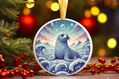 Round Christmass Ornament PNG Product Image 1