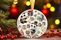 Round Christmas Ornament Sublimation|Clipart Product Image 2