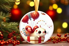 Round Christmas Ornament Sublimation|Clipart Product Image 2
