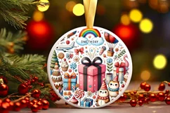 Round Christmas Ornament Sublimation|Clipart Product Image 2
