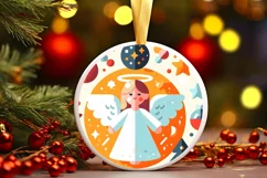 Round Christmas Ornament Sublimation|Clipart Product Image 1