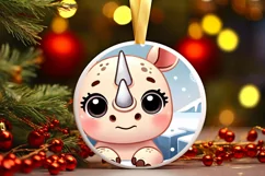 Round Christmas Ornament Sublimation|Clipart Product Image 2