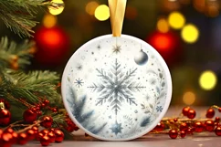 Round Christmas Ornament Sublimation|Clipart Product Image 1