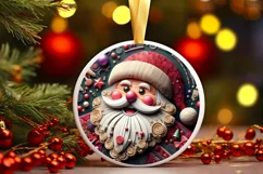 Christmas Round Cute Ornament Sublimation Product Image 2