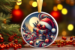 Round Christmass Ornament PNG Product Image 1